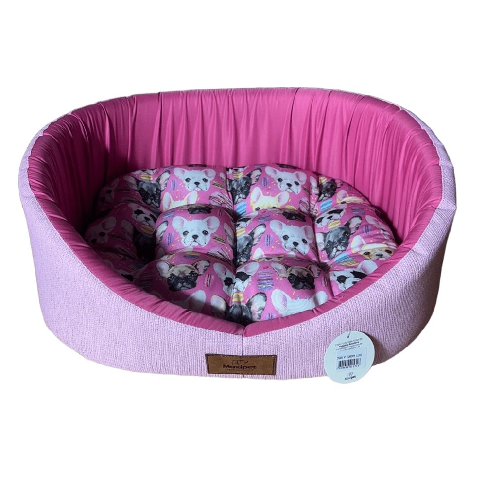 15394413347-81028fe067868f4a8606b4180c4376a1.jpg Caminha Pet para Cachorro Gato Mod Europa Luxo 3545 P na cor Rosa Cachorrinhos - Imagem 1
