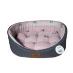 Caminha pet para cachorro gato Mod Europa Luxo 3545 P na cor Rosa Claro Poá