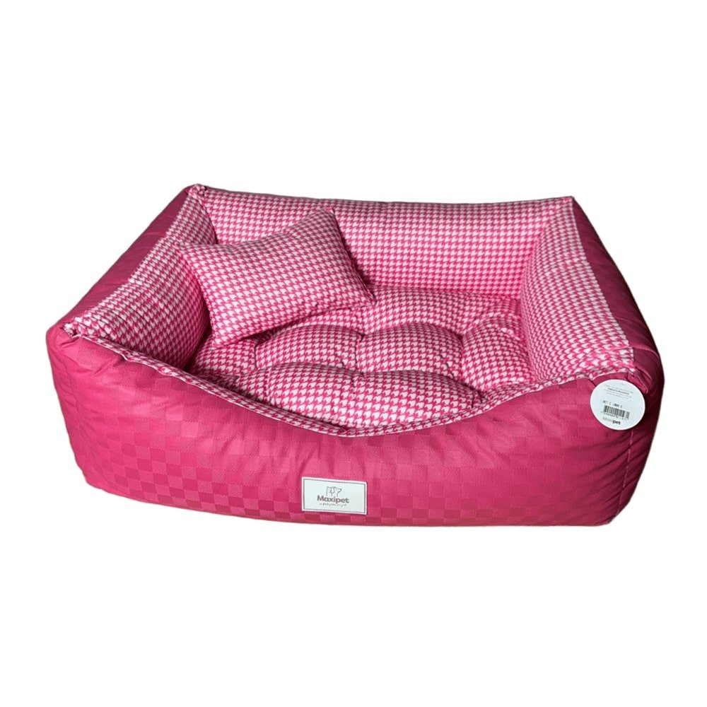 15394413503-e9abcb4e5705d139a65b12a7956fa5c0.jpg Caminha Pet para Cachorro Gato mod retangular 1009 G Xadrez Rosa e Branco - Imagem 1