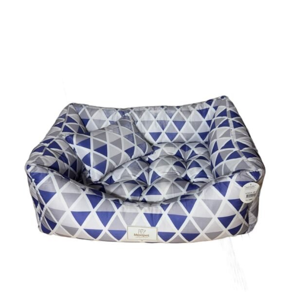 Caminha pet para cachorro gato Mod retangular 1008 P cor branco e azul