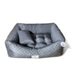 Caminha Pet para Cachorro Gato mod retangular 1008 M cor Cinza Quadrados