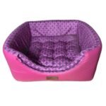 Caminha Toca Pet para Cachorro Gato mod quadrada 3030 GG Rosa e Preto - Imagem 2