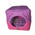 Caminha Toca Pet para Cachorro Gato mod quadrada 3030 GG Rosa e Preto