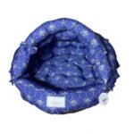 Caminha Pet para Cachorro Gato Tipo Iglu mod 1076 U na cor Azul e Branco