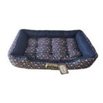 Caminha Pet para Cachorro mod retangular Luxo Luppet G na cor Preto Ossinhos