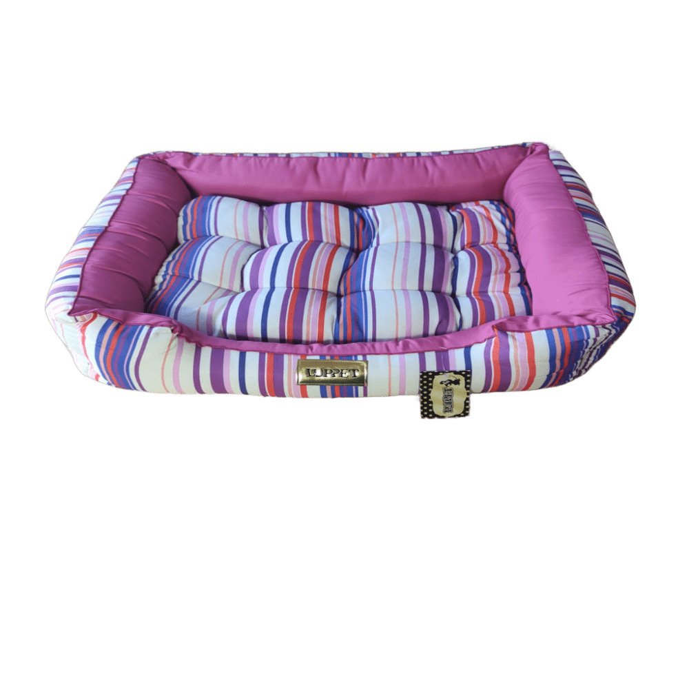15395359406-7715c62b17d776a91c79ecde21853951.jpg Caminha Pet para Cachorro mod retangular Luxo Luppet G na cor Rosa Listras - Imagem 1