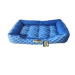 Caminha Pet para Cachorro mod retangular Luxo Luppet G na cor Azul Geométrico