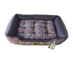 Caminha Pet para Cachorro mod retangular Luxo Luppet G na cor Marrom Floral