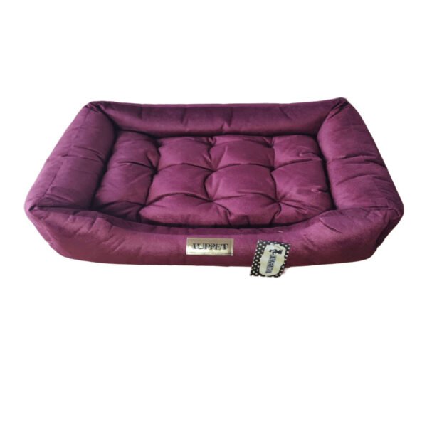 Caminha Pet para Cachorro mod retangular Luxo Luppet G na cor Bordô Veludo