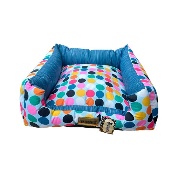 Caminha Pet para Cachorro mod Retangular Impermeável Luppet G na cor Azul Bolas Coloridas