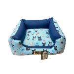 Caminha Pet para Cachorro mod Retangular Impermeável Luppet G na cor Azul Cachorrinhos