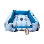 Caminha Pet para Cachorro mod Retangular Impermeável Luppet GG na cor Azul Lozangos