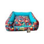 Caminha Pet para Cachorro mod Quadrada Impermeável Luppet M na cor Verde com Motivos Geométricos