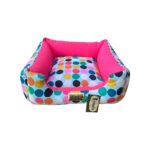 Caminha Pet para Cachorro mod Quadrada Impermeável Luppet M na cor Rosa e Bolas Coloridas