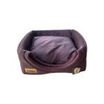 Caminha Toca Pet para Cachorro Gato mod quadrada GG na cor Marrom Veludo - Imagem 2